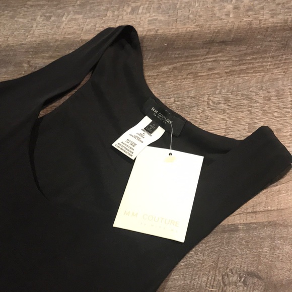 NWT MM Couture ▪️black tank w/ silver mesh ▪️sz M - Picture 7 of 8